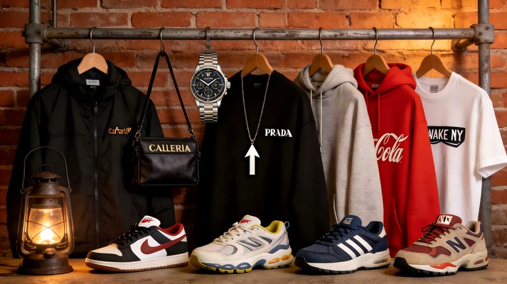 Rep streetwear haul — Nike Dunk, New Balance, Prada hoodie, Coca-Cola, watch, bag — community purchase